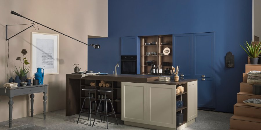 RAVENNA LACK - Greige / Blaubeere softmatt