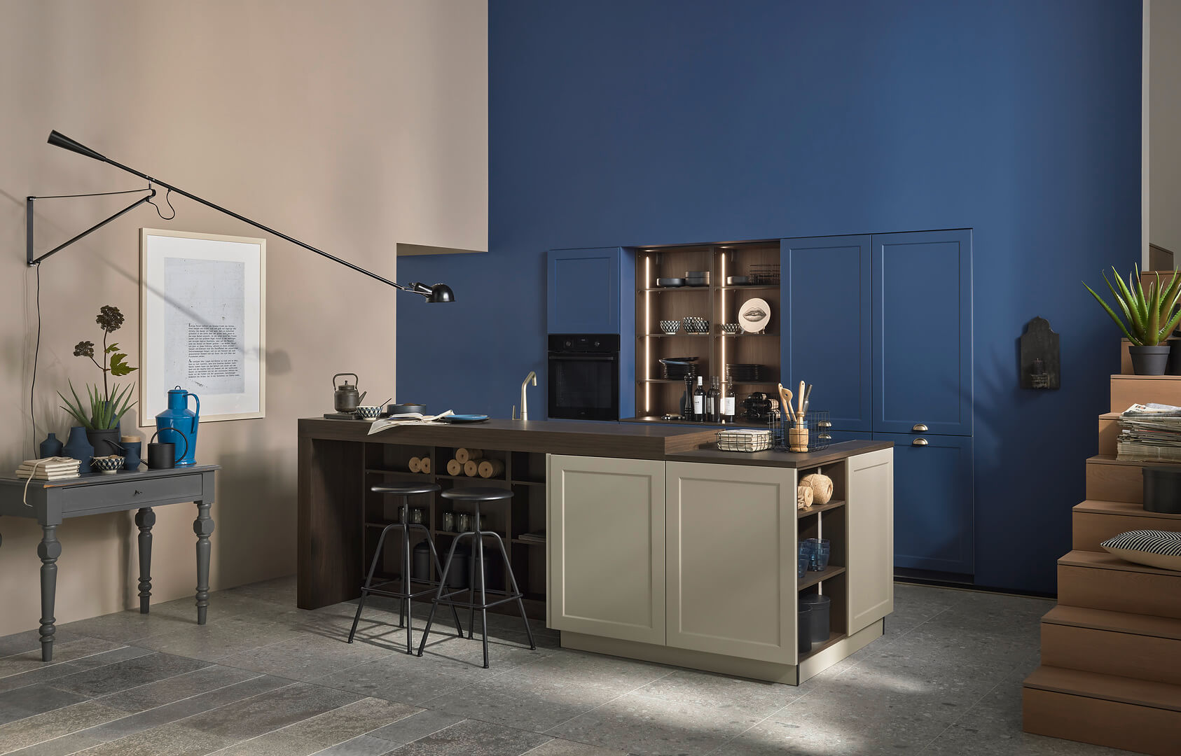 RAVENNA LACK - Greige / Blaubeere softmatt