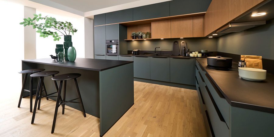 PERFECT PLUS - Black Green softmatt / ARTLINE - Stripe Wood Crema PERFECT PLUS - Black Green softmatt / ARTLINE - Stripe Wood Crema